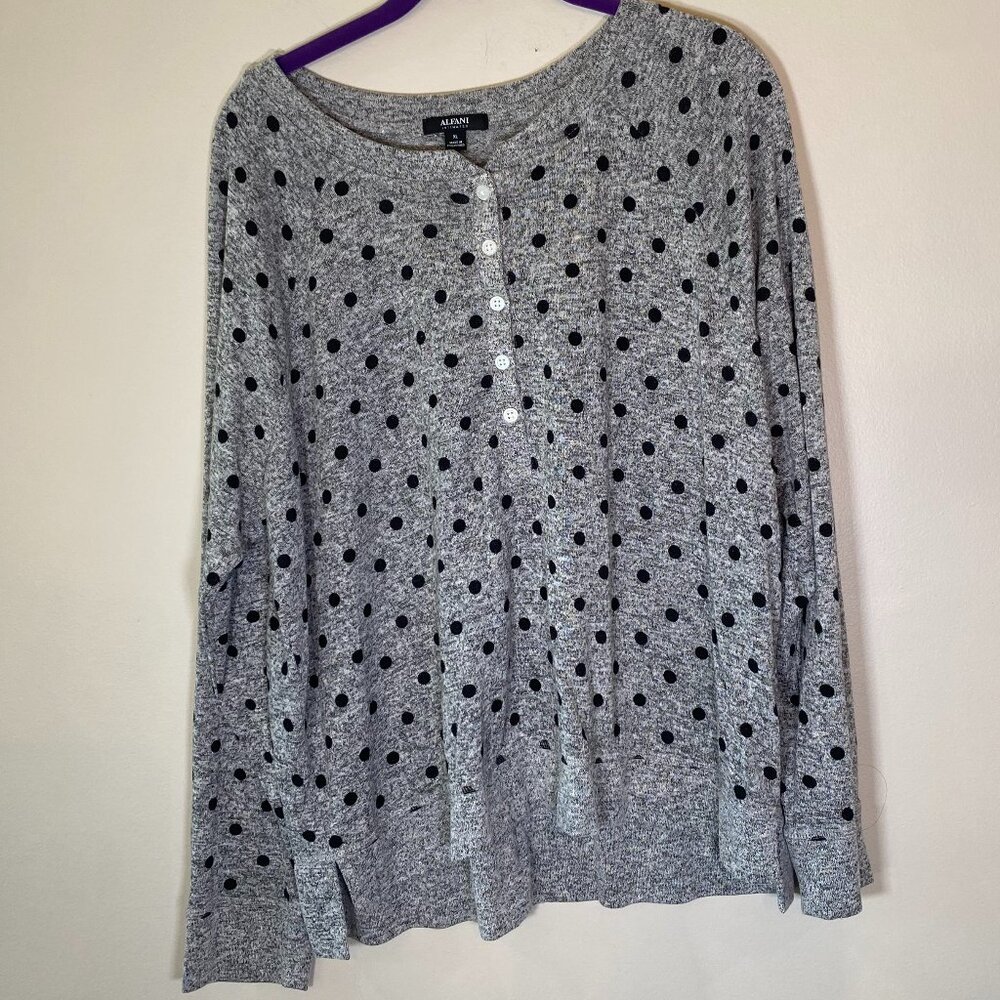 Alfani Intimates Polka Dot Pajama Top